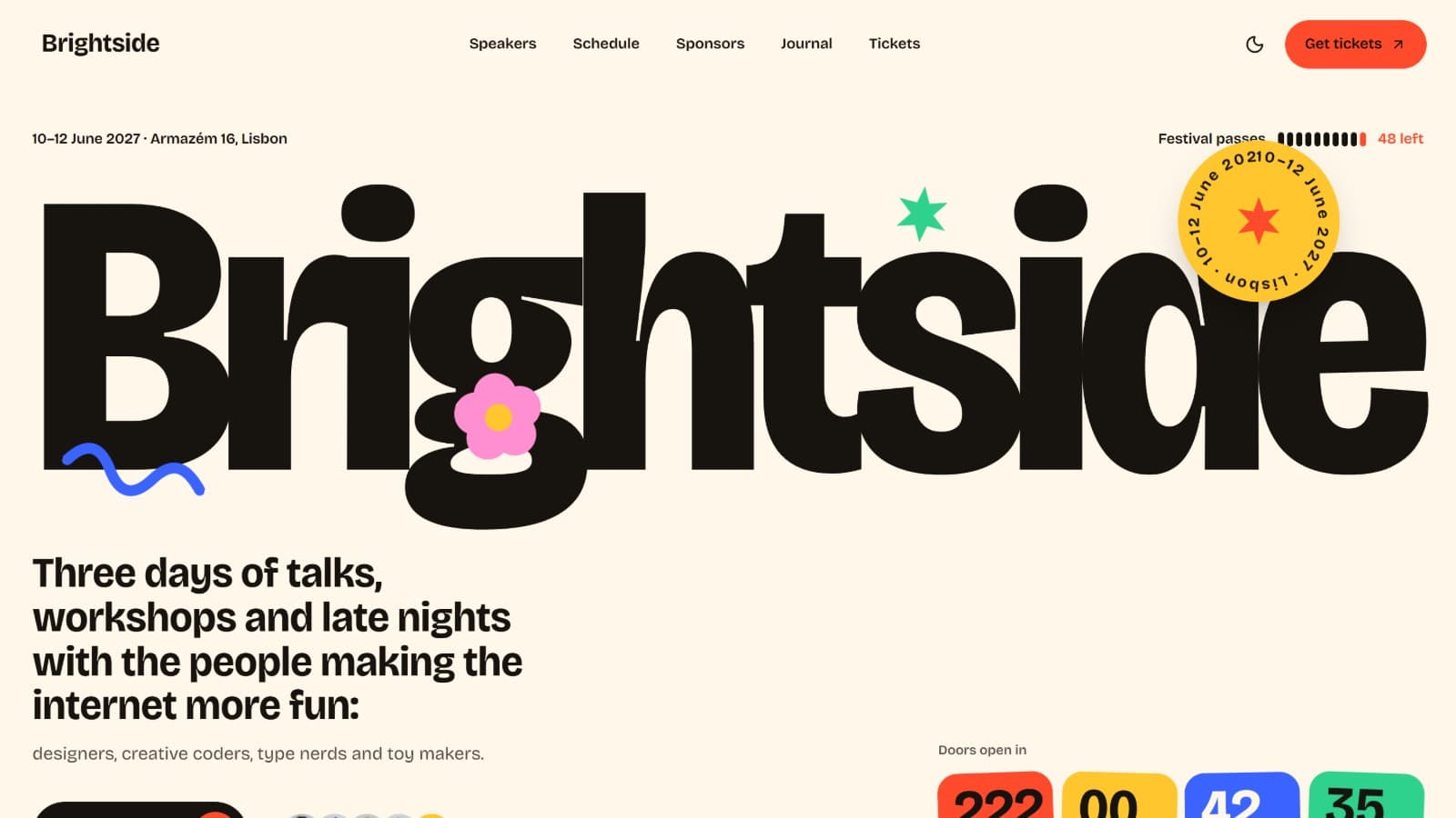 Conference Website Template — Bold Next.js Site for Festivals & Events with Countdown, Schedule, Tickets, Sponsors & Journal