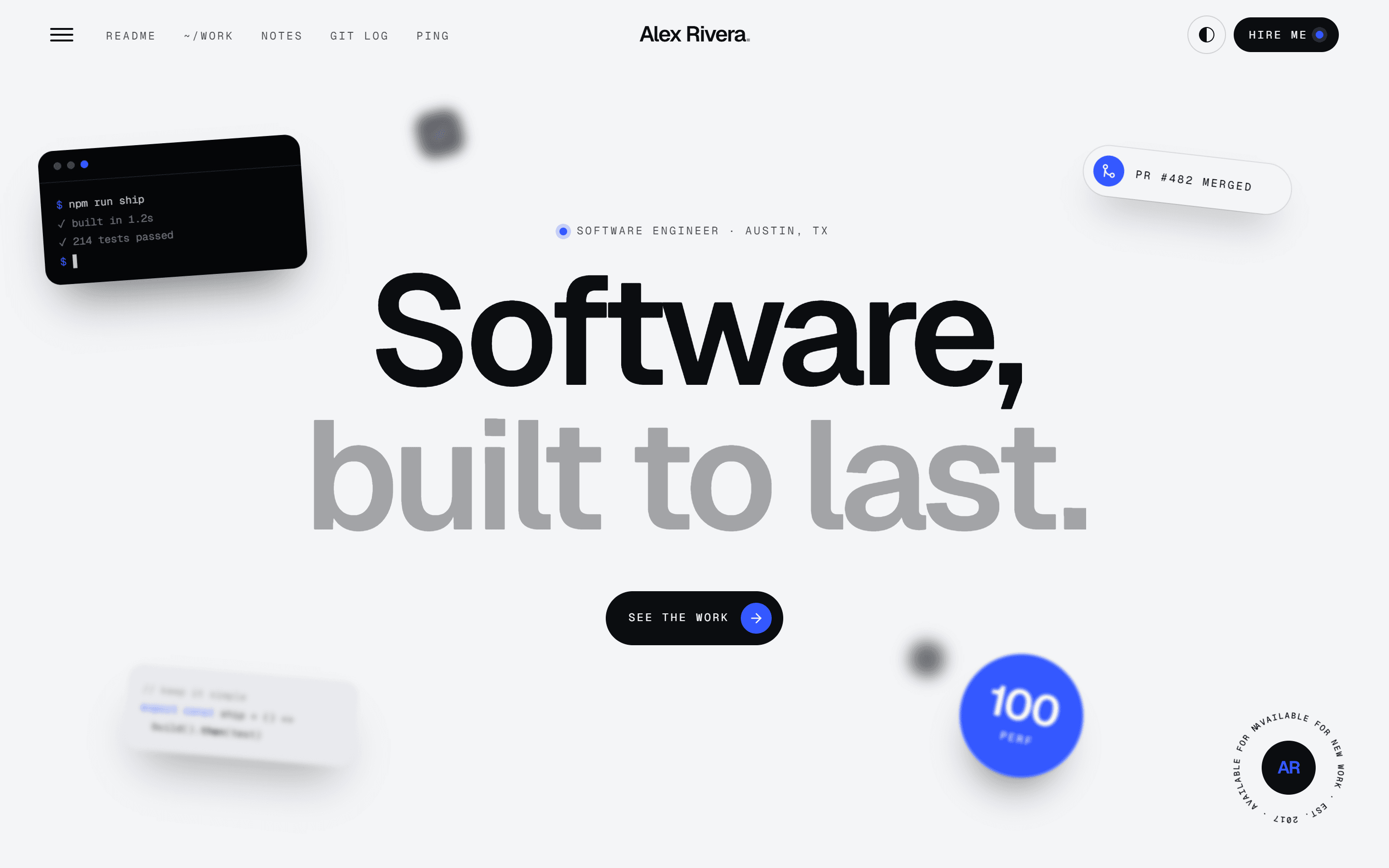 Developer Portfolio — Website Template. Animated Next.js Template with Case Studies & Blog