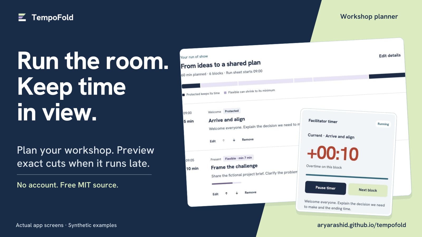 TempoFold · Workshop planner