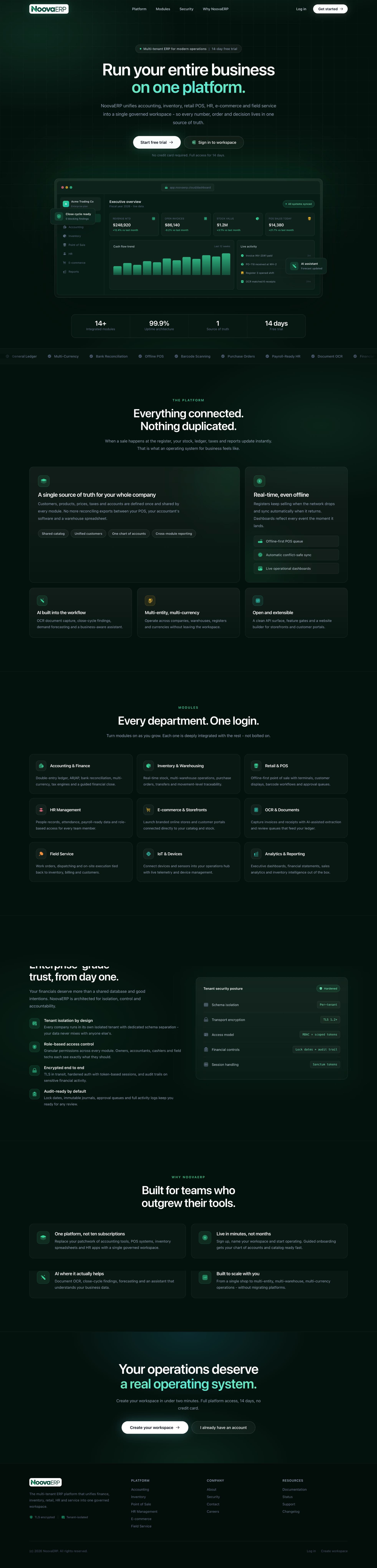 NoovaERP — Multi-Tenant Enterprise ERP SaaS Platform